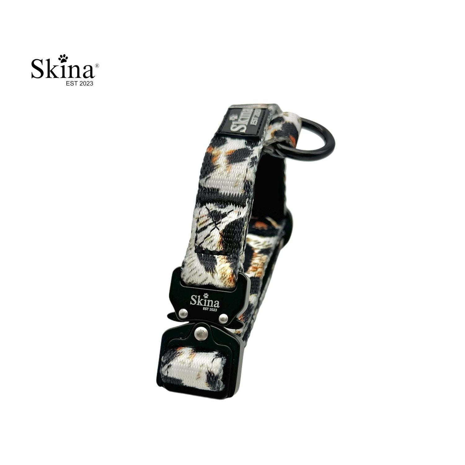 Skina Halsband für kleine Hunde "Leo Muster Schwarz"