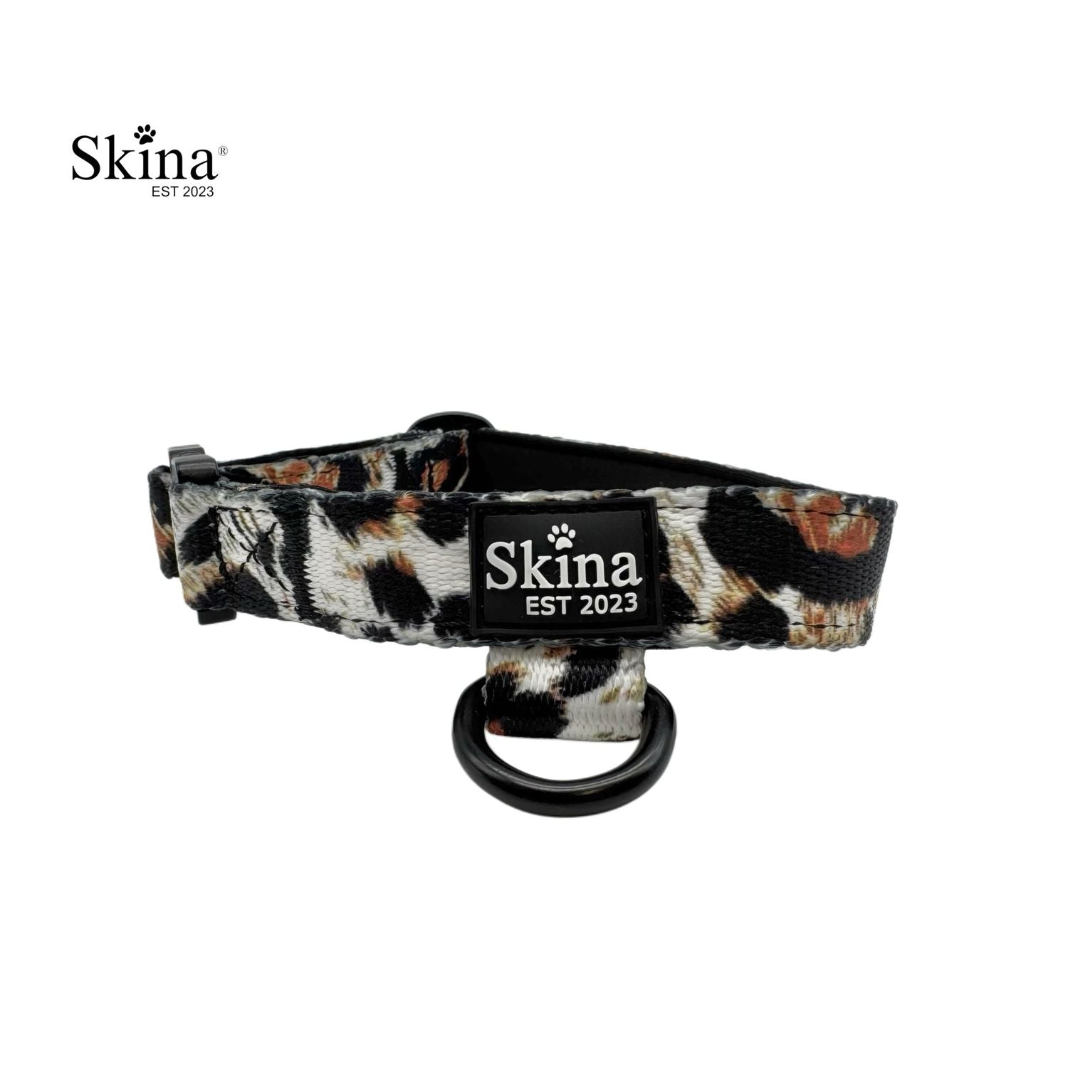 Skina Halsband für kleine Hunde "Leo Muster Schwarz"