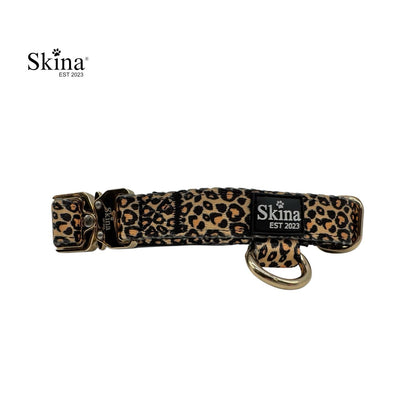Skina Halsband für kleine Hunde &quot;Leo Muster Gold&quot;
